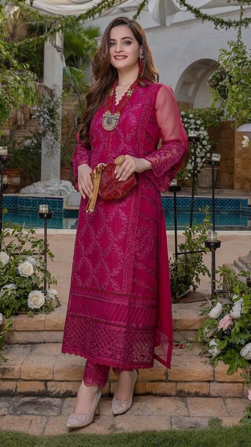 AZURE LAWN COTTON DRESS DESIGN NO : 1446