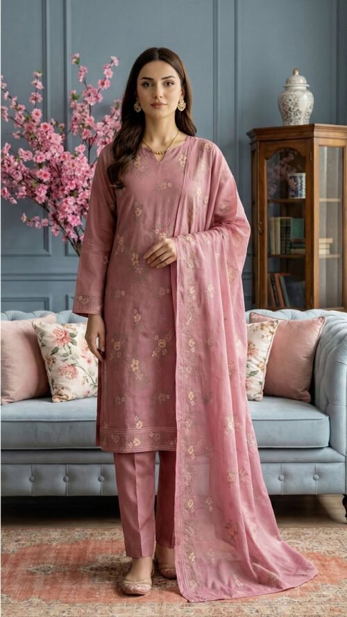 Lawn heavy embroidered D15