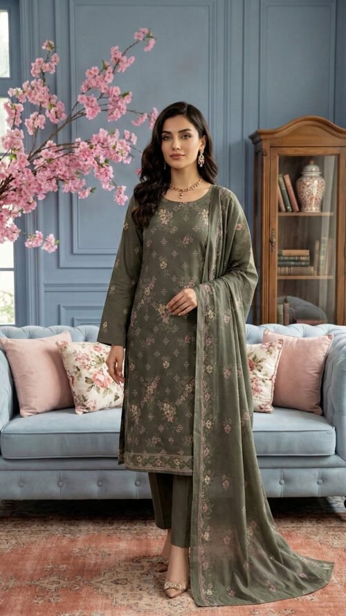 Lawn heavy embroidered D12